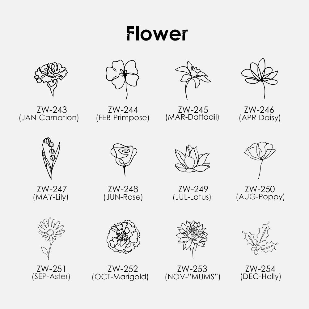 Double Medi Mini Kette Buchstabe Geburtsblume