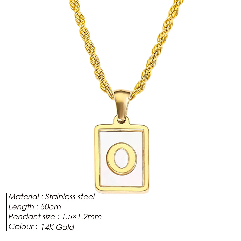 Rope Chain White Shell Uppercase Initials