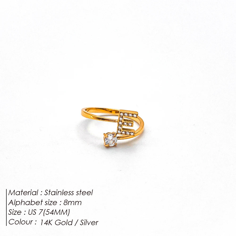 Shiny Letter Ring onesize