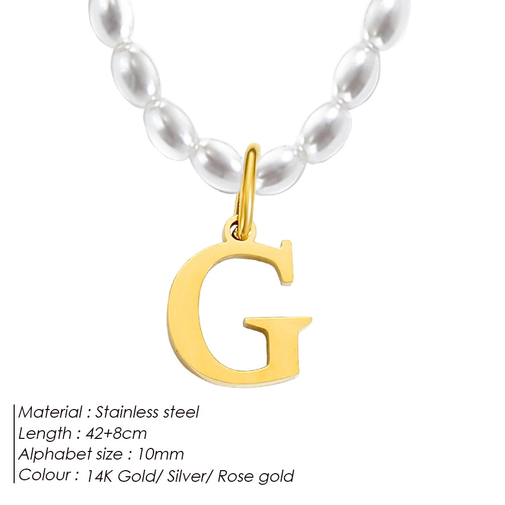 vegan perla beach letter Kette