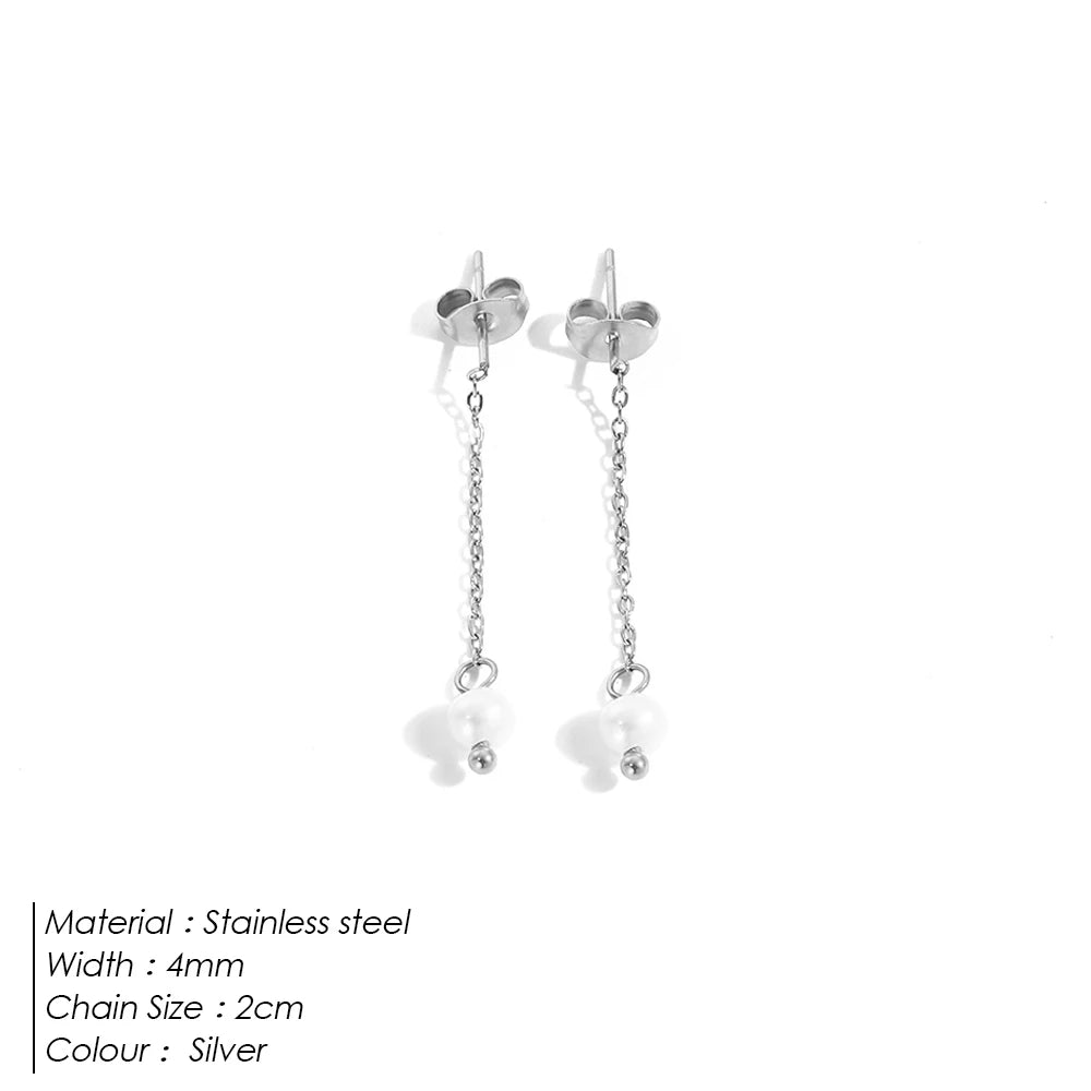 hanging perla small Ohrringe