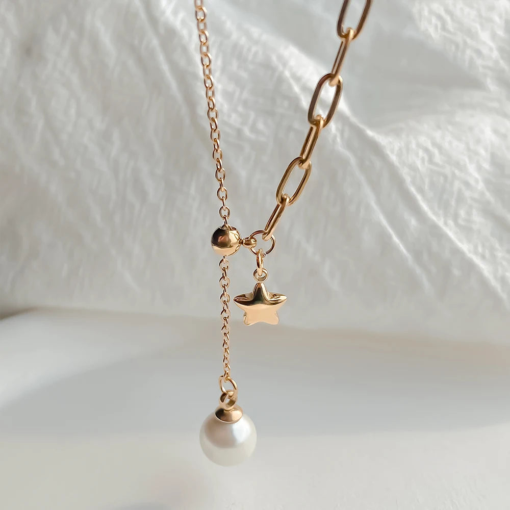 Pearl & Star Y Kette