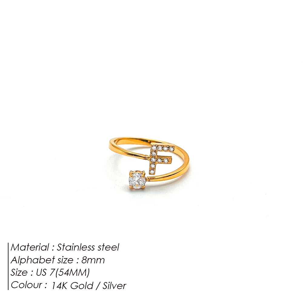 Shiny Letter Ring onesize