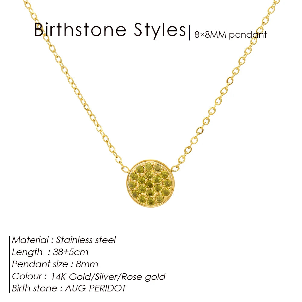 Birthstone Crystal Dot Kette