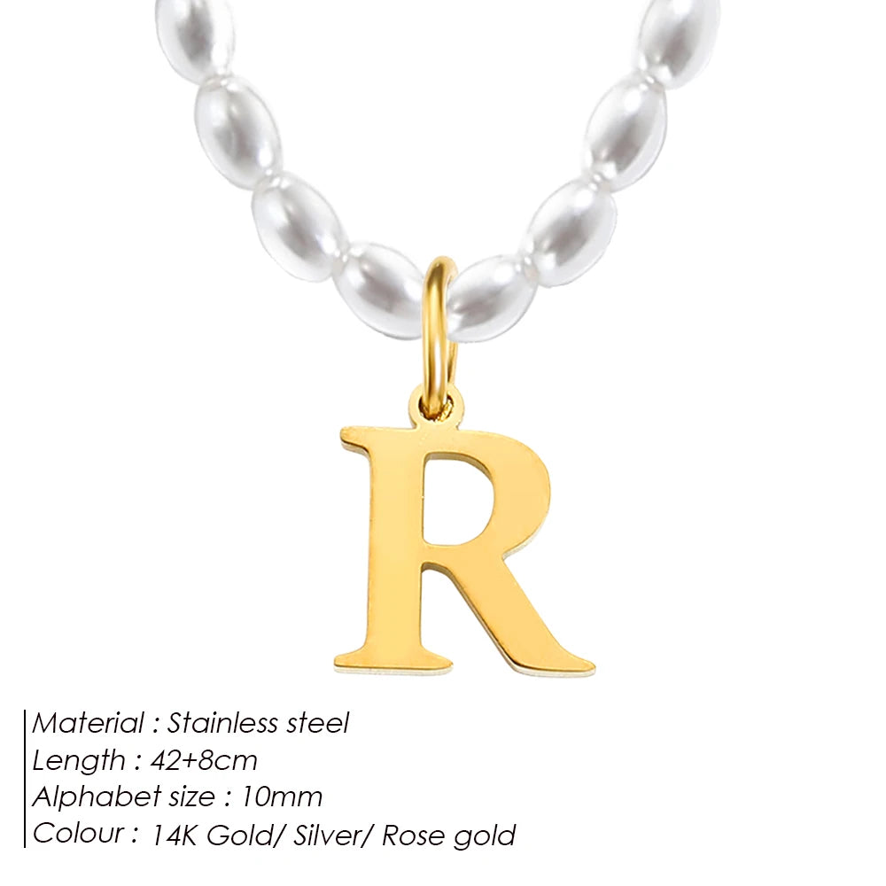 vegan perla beach letter Kette