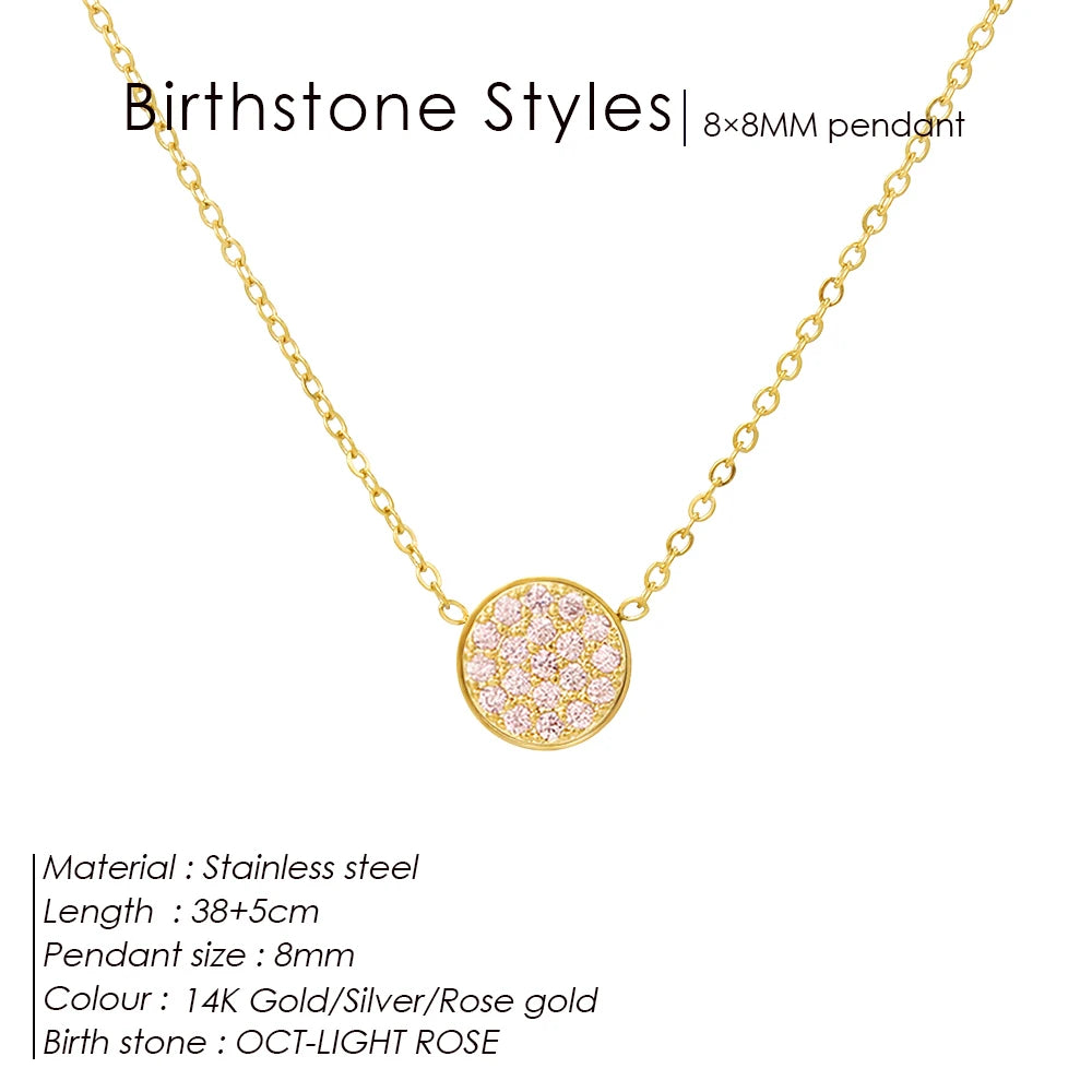Birthstone Crystal Dot Kette