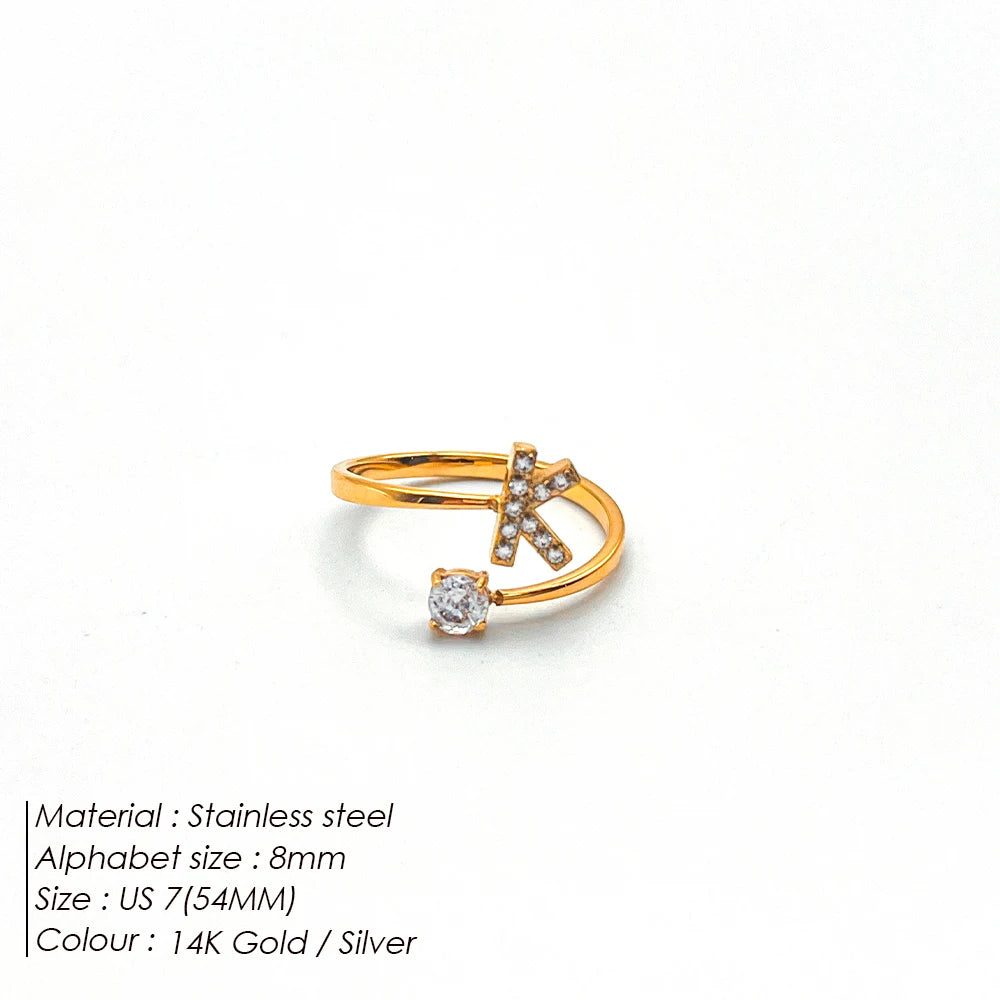 Shiny Letter Ring onesize