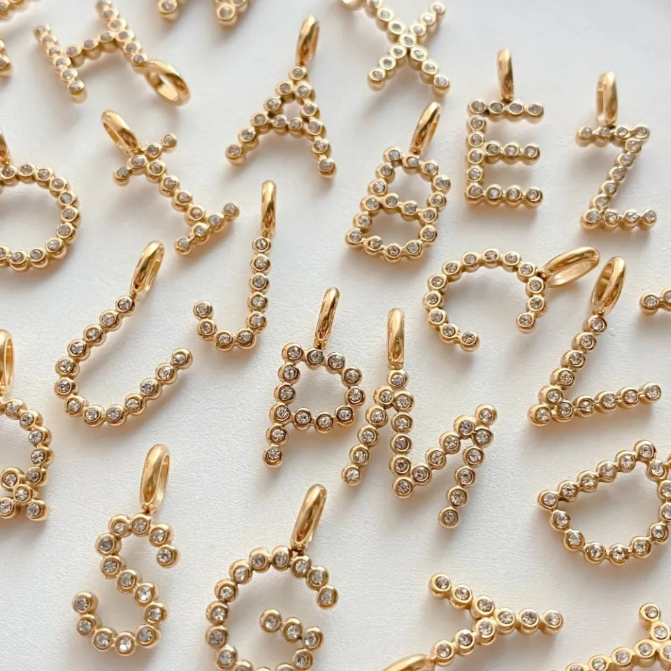 Letter Shinny Dots Charm