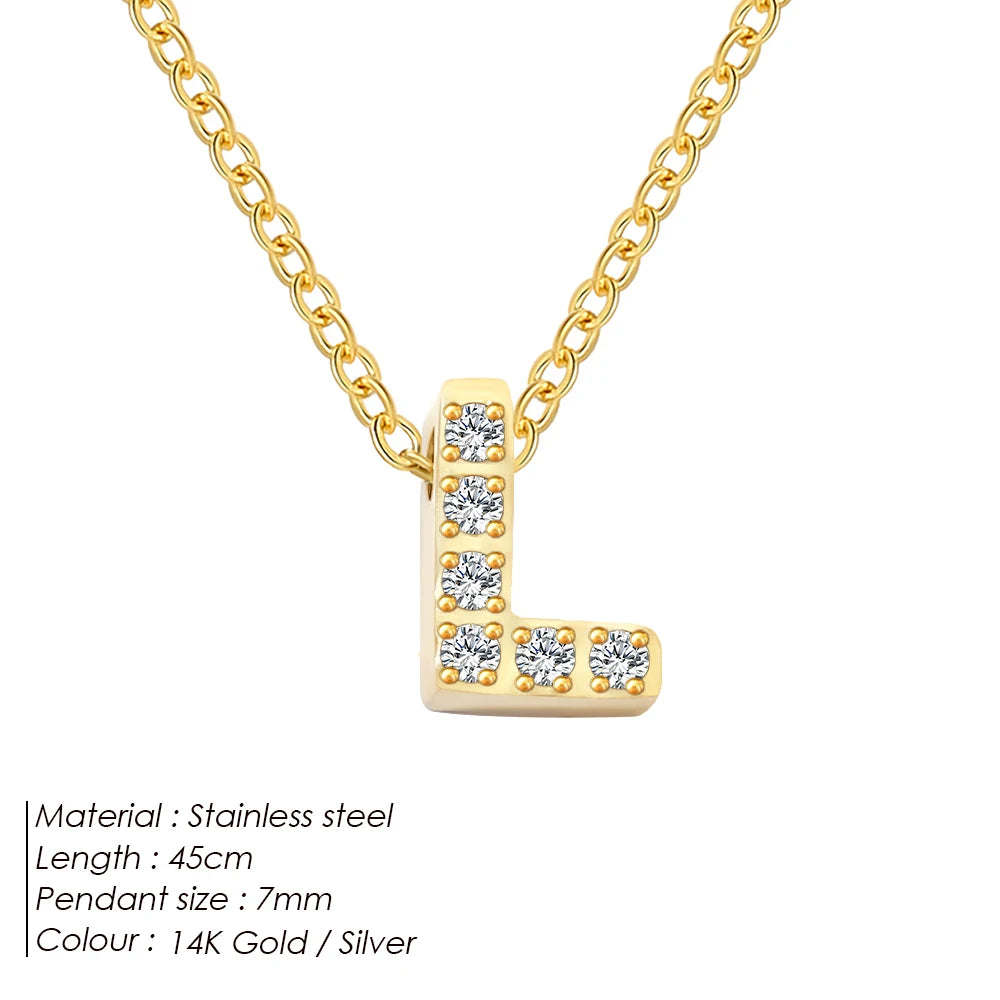 Shiny Floating Letter Charm Kette