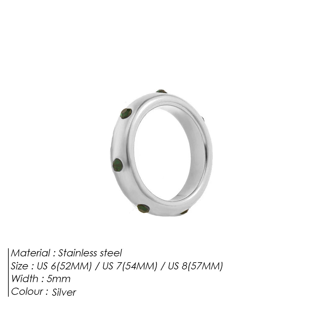 green Rhinestone Ring