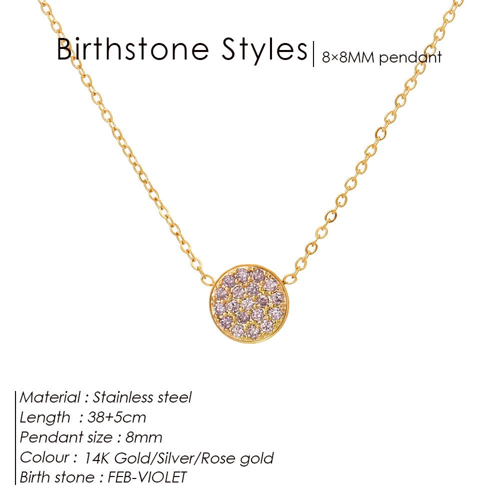 Birthstone Crystal Dot Kette