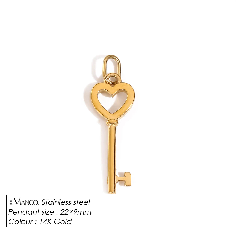 Key Heart Charm