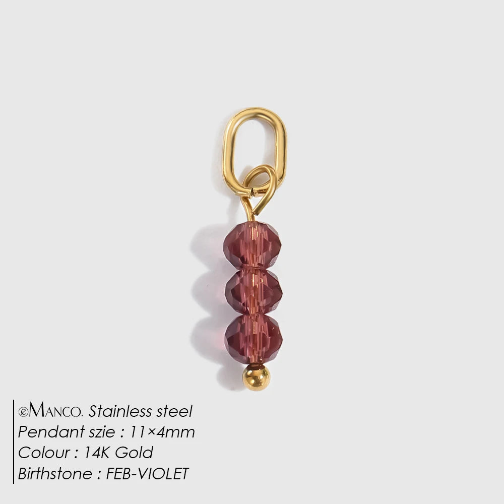 Crystal Birthstone Charm