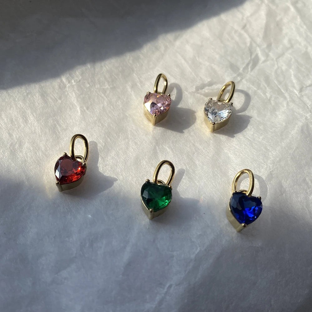 Herz Crystal Charm blau