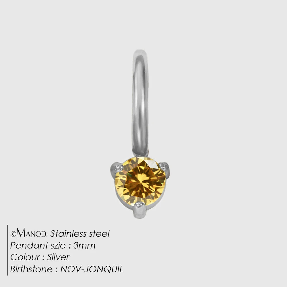 Round Birthstone Charms