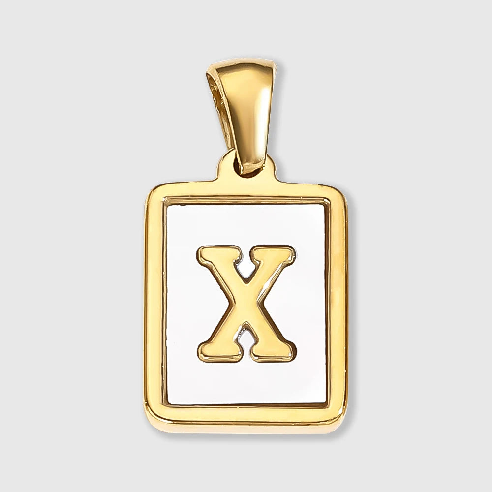 Shell Square Letter Charm