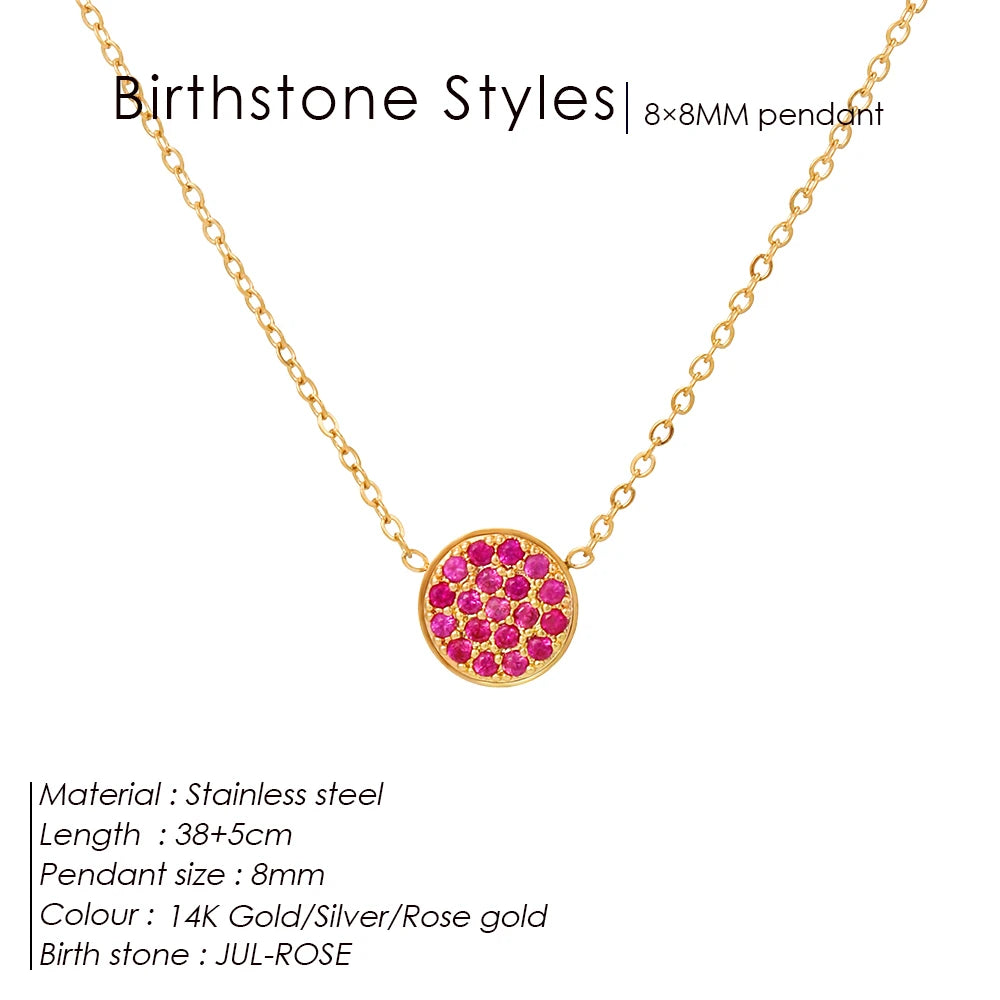 Birthstone Crystal Dot Kette