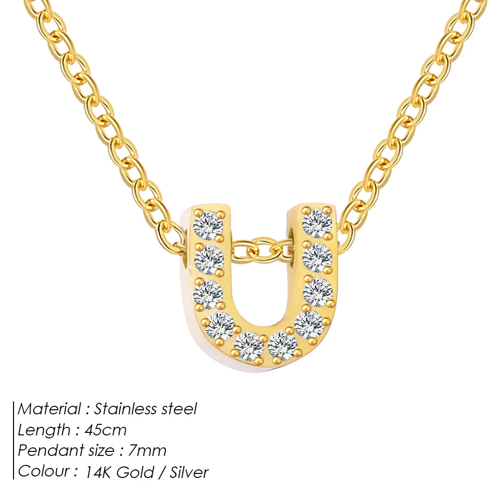 Shiny Floating Letter Charm Kette