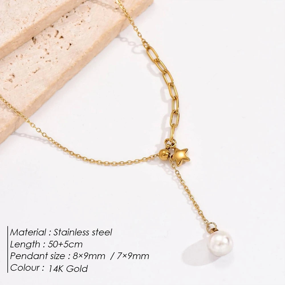 Pearl & Star Y Kette