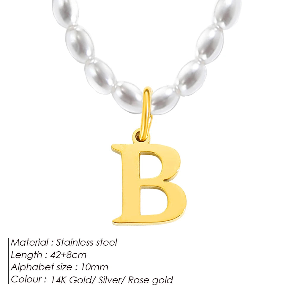 vegan perla beach letter Kette