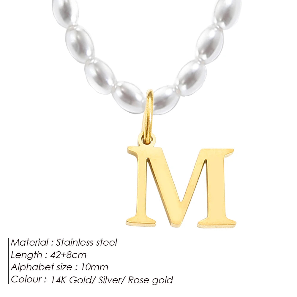 vegan perla beach letter Kette