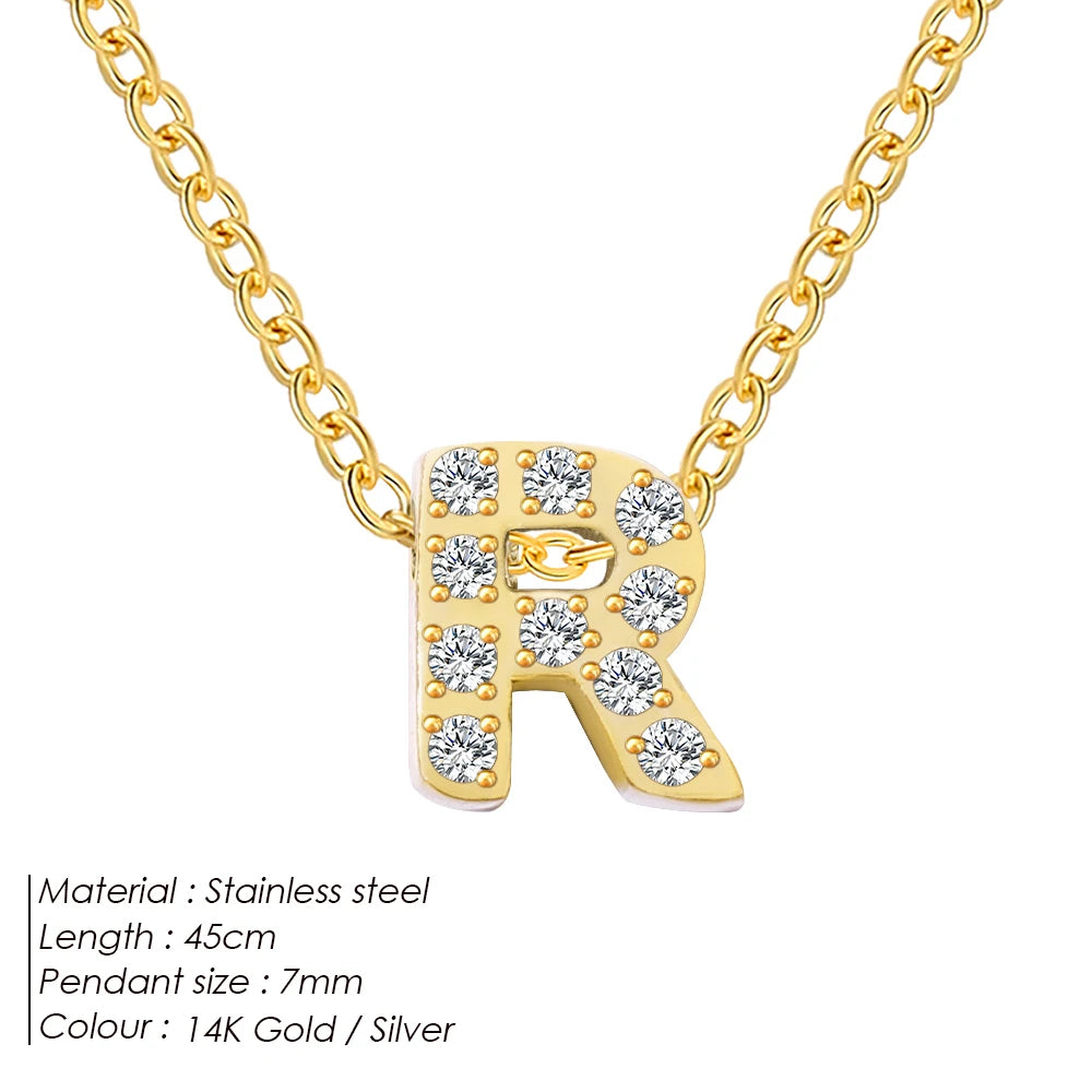 Shiny Floating Letter Charm Kette