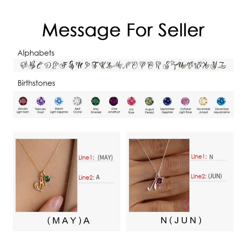 Letter Birthstone Kette