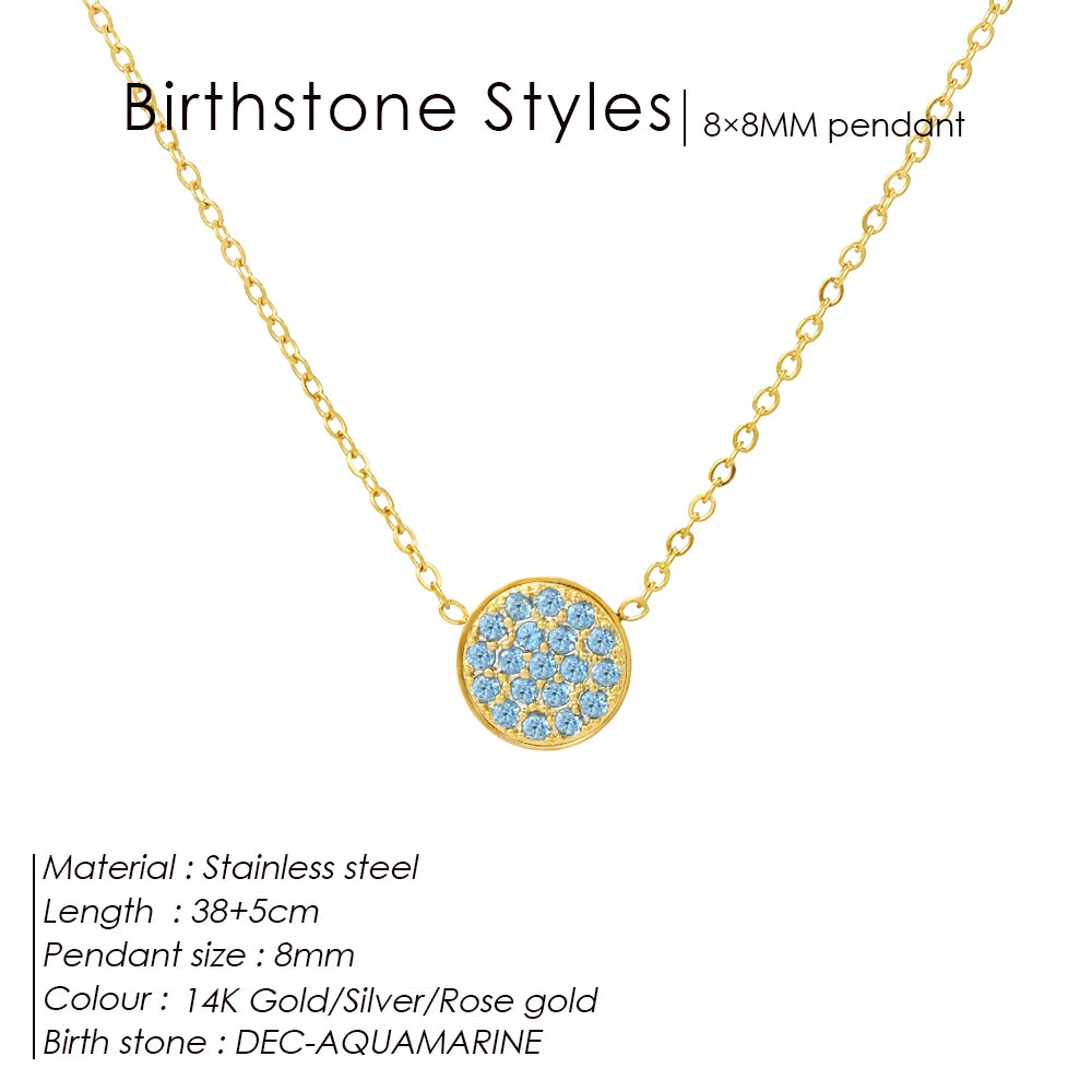 Birthstone Crystal Dot Kette
