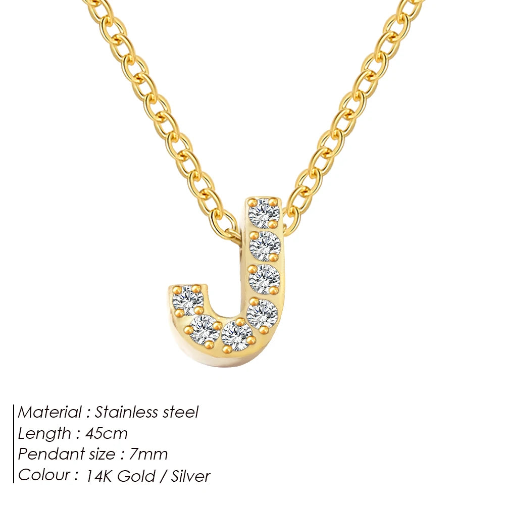 Shiny Floating Letter Charm Kette