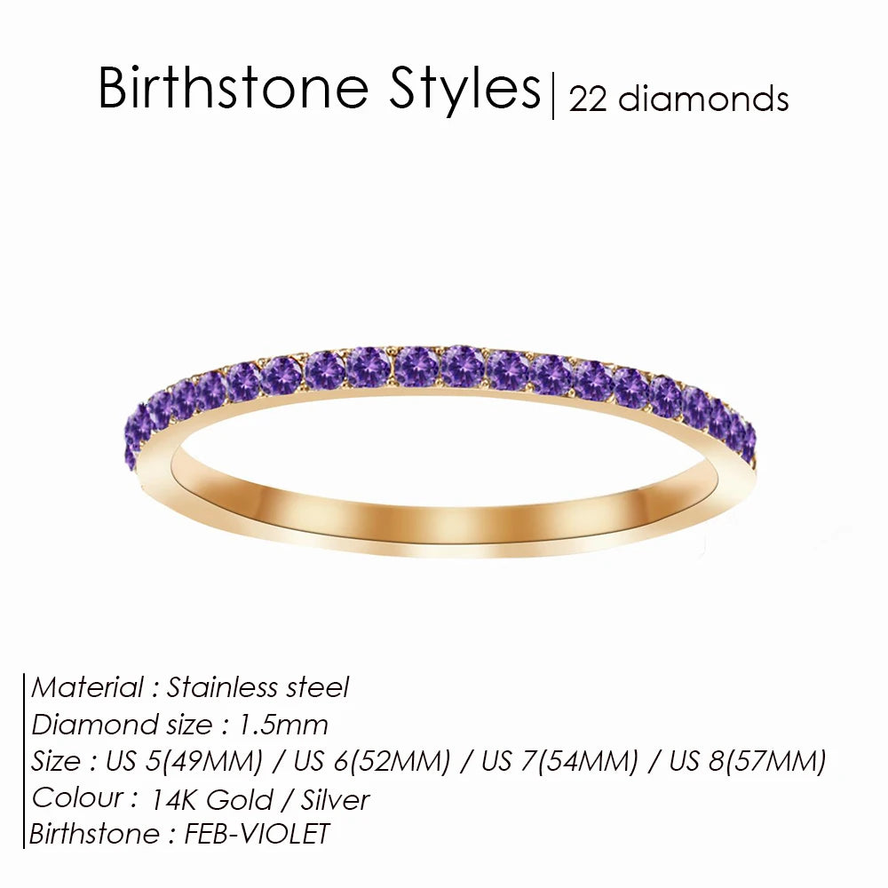 Pave Ring Februar Birthstone