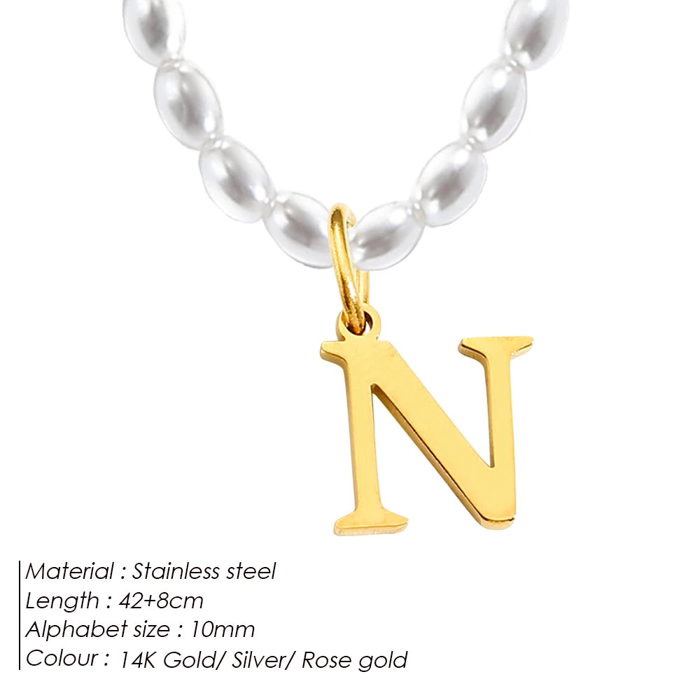 vegan perla beach letter Kette