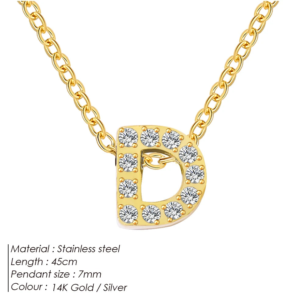 Shiny Floating Letter Charm Kette