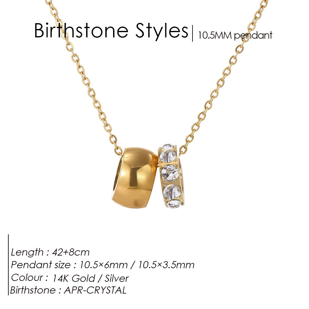 Round Birthstone Pavé Charm Kette