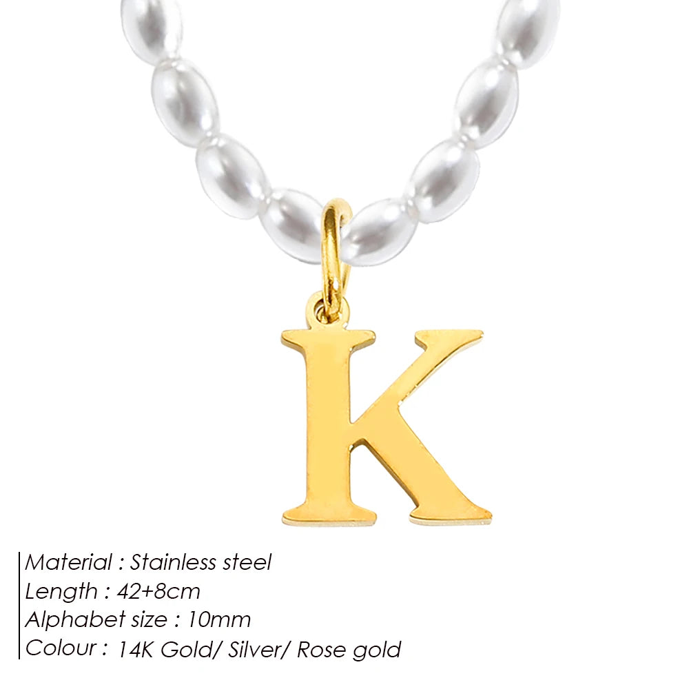 vegan perla beach letter Kette