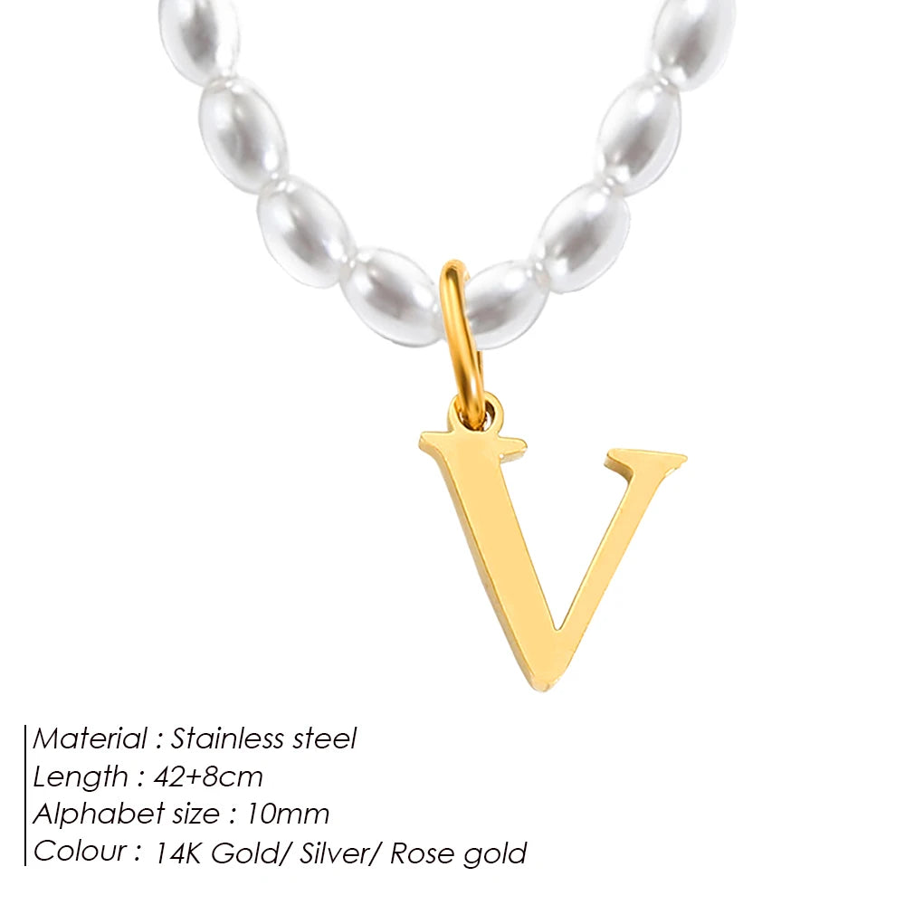 vegan perla beach letter Kette