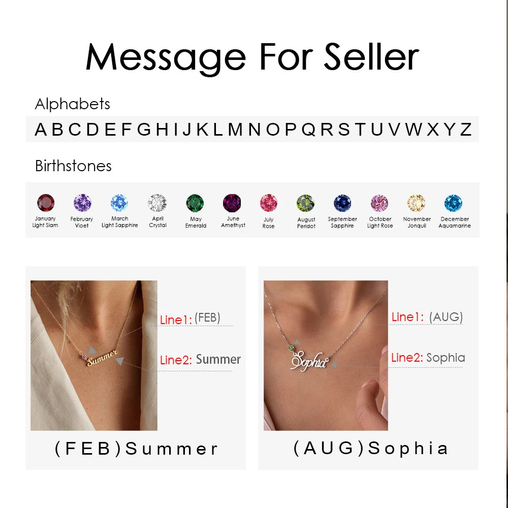 my name Birthstone Kette