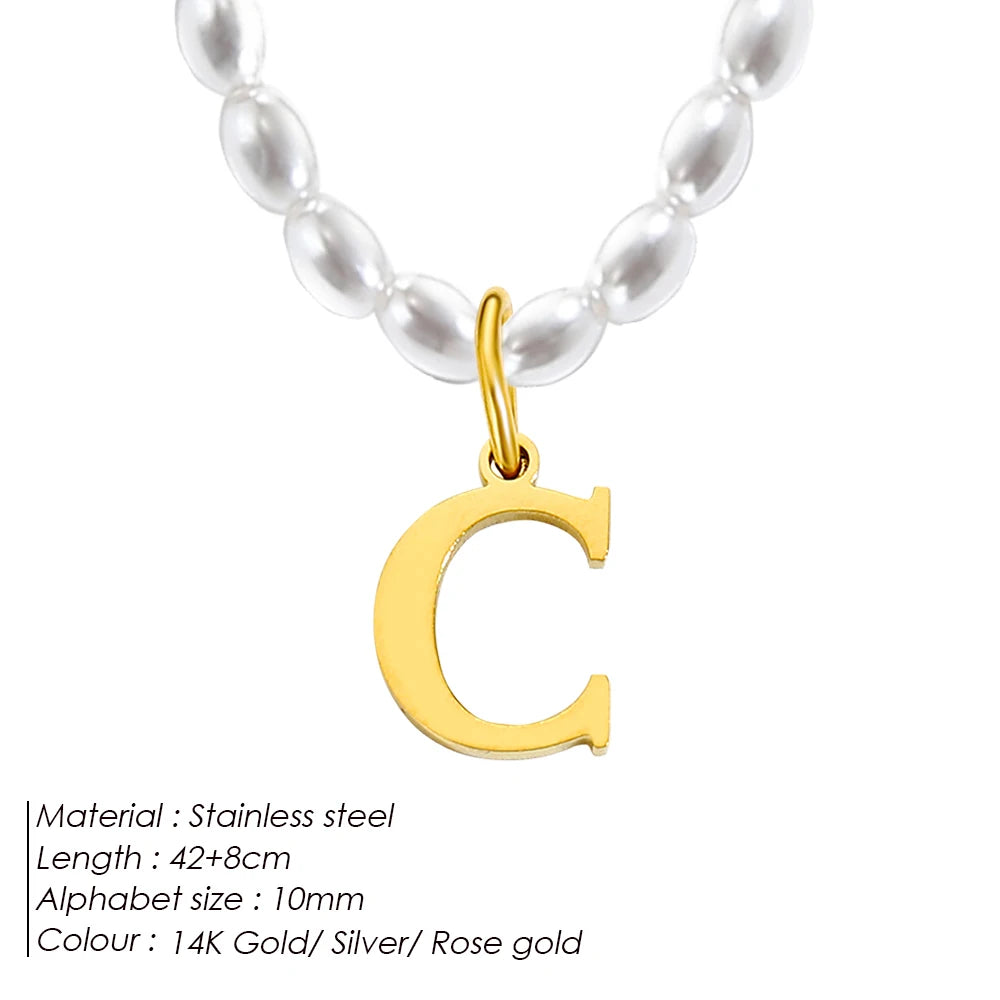 vegan perla beach letter Kette