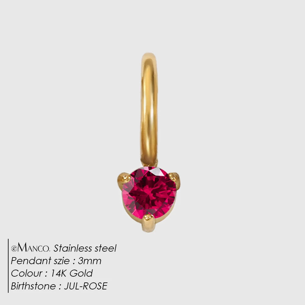 Round Birthstone Charms