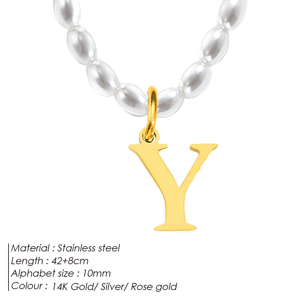 vegan perla beach letter Kette