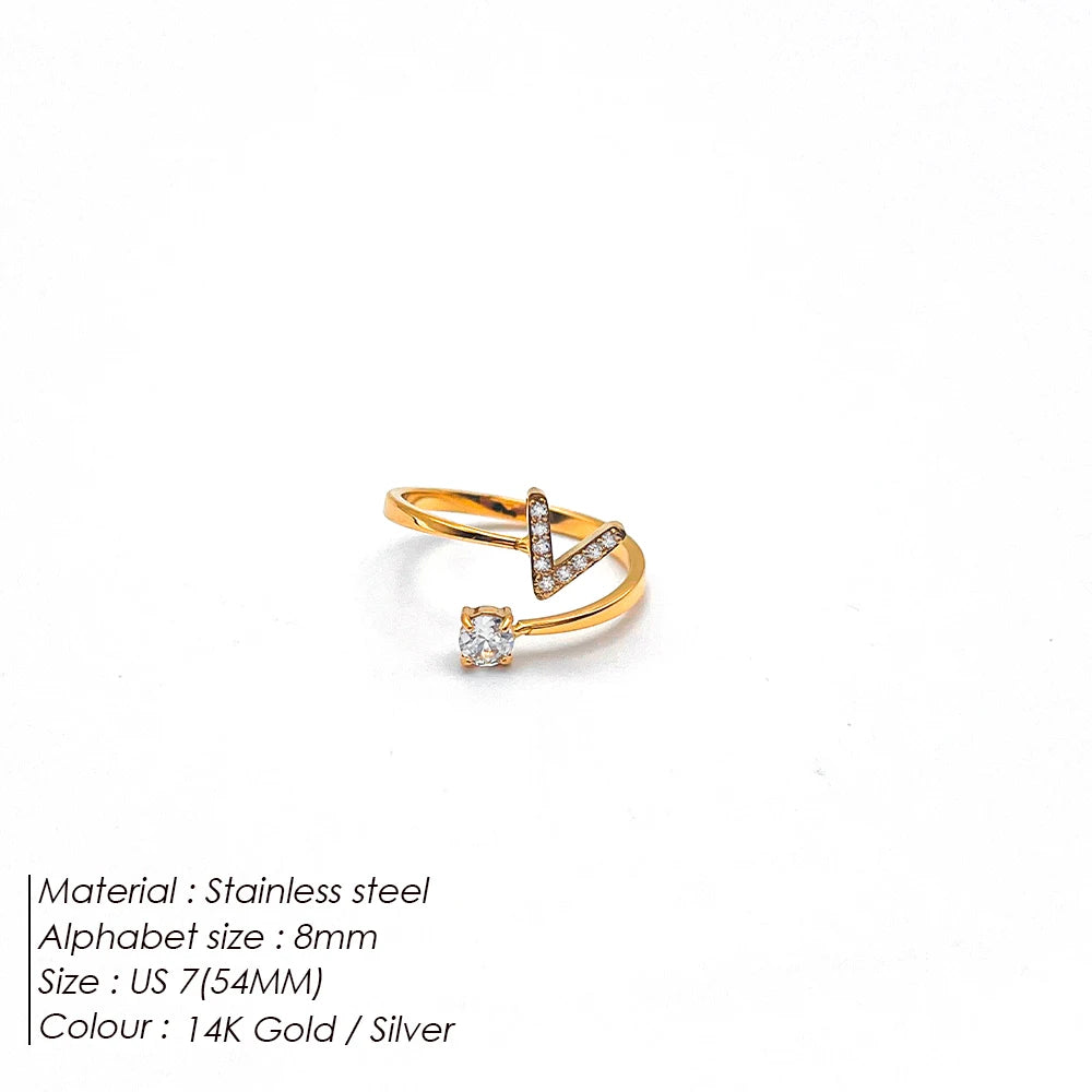 Shiny Letter Ring onesize