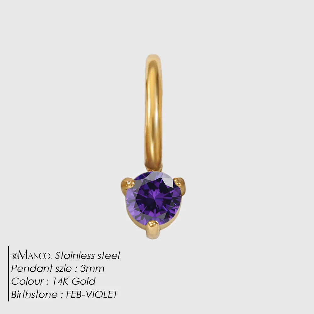 Round Birthstone Charms