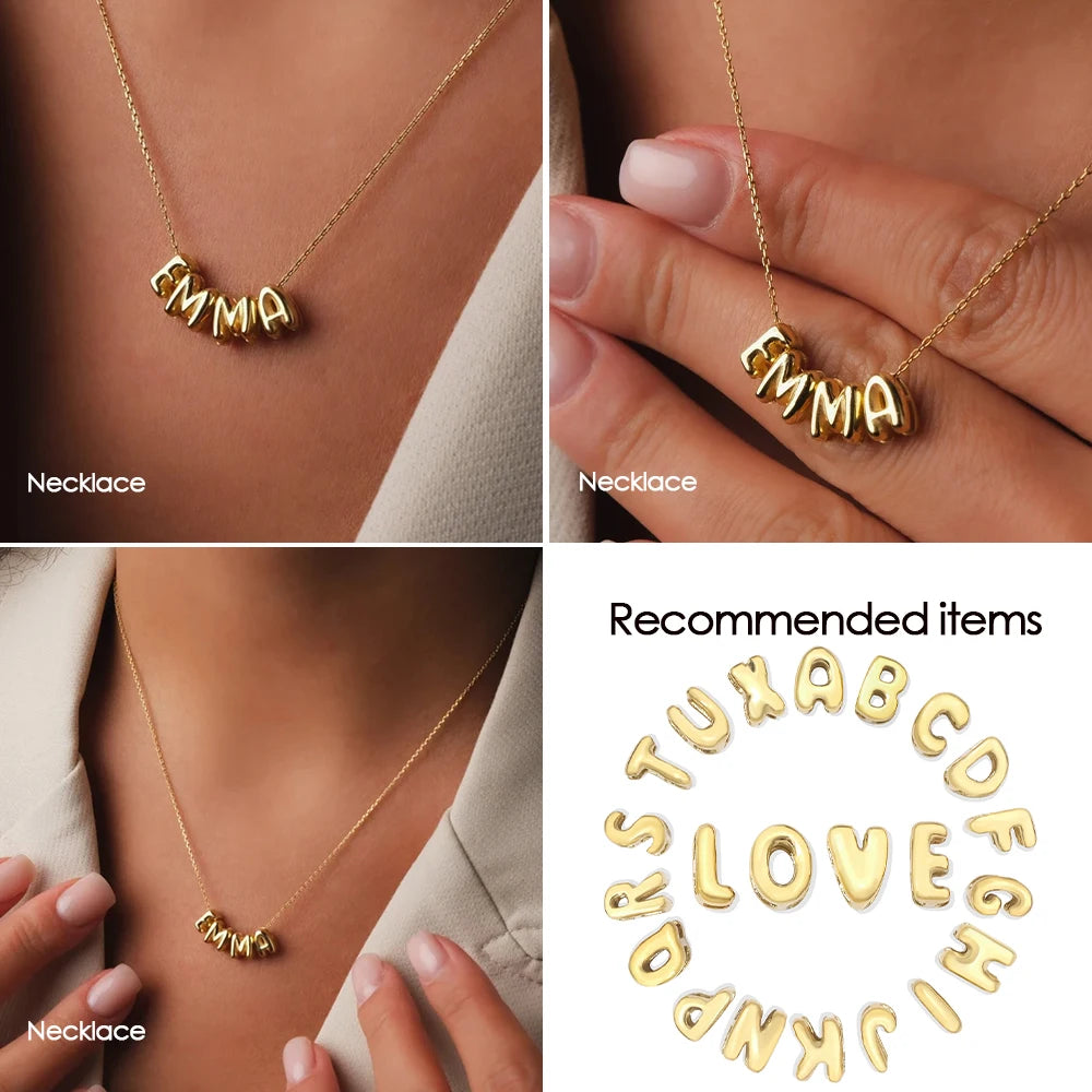 Bubble Letter Charm Kette