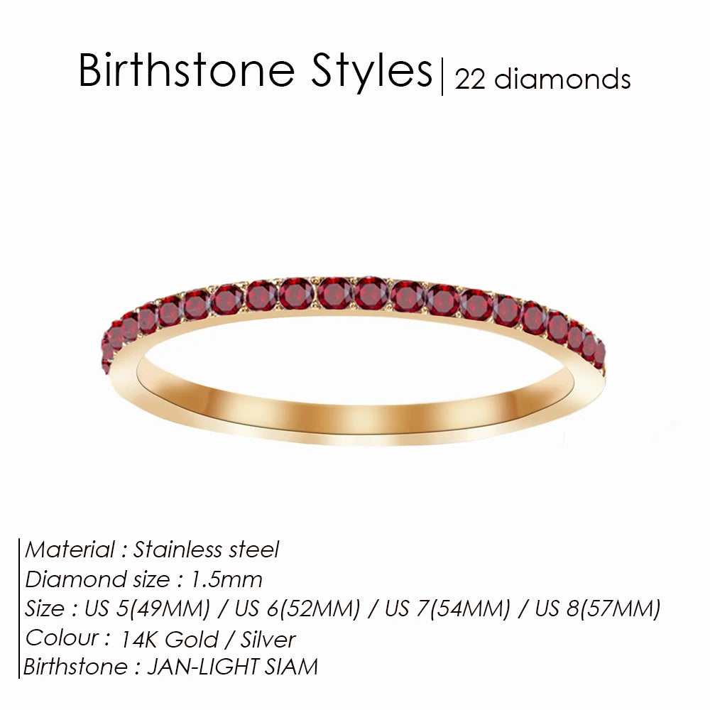 Pave Ring Januar Birthstone