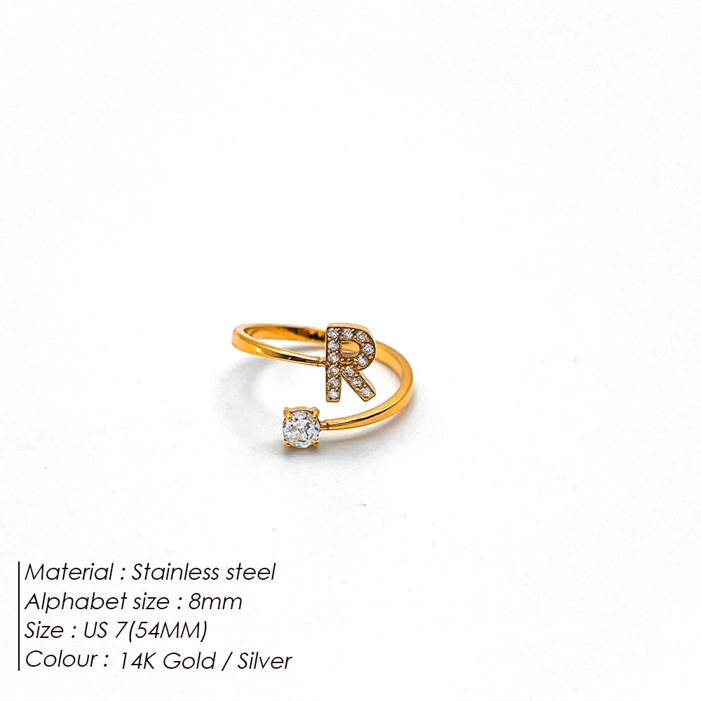 Shiny Letter Ring onesize