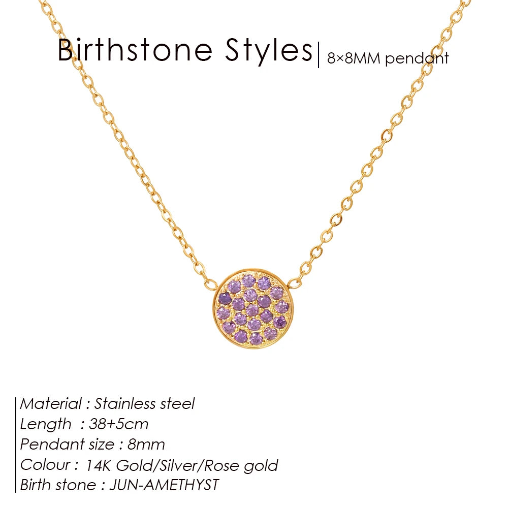 Birthstone Crystal Dot Kette
