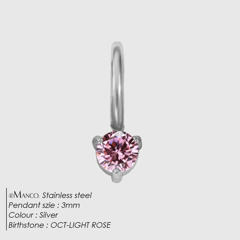 Round Birthstone Charms