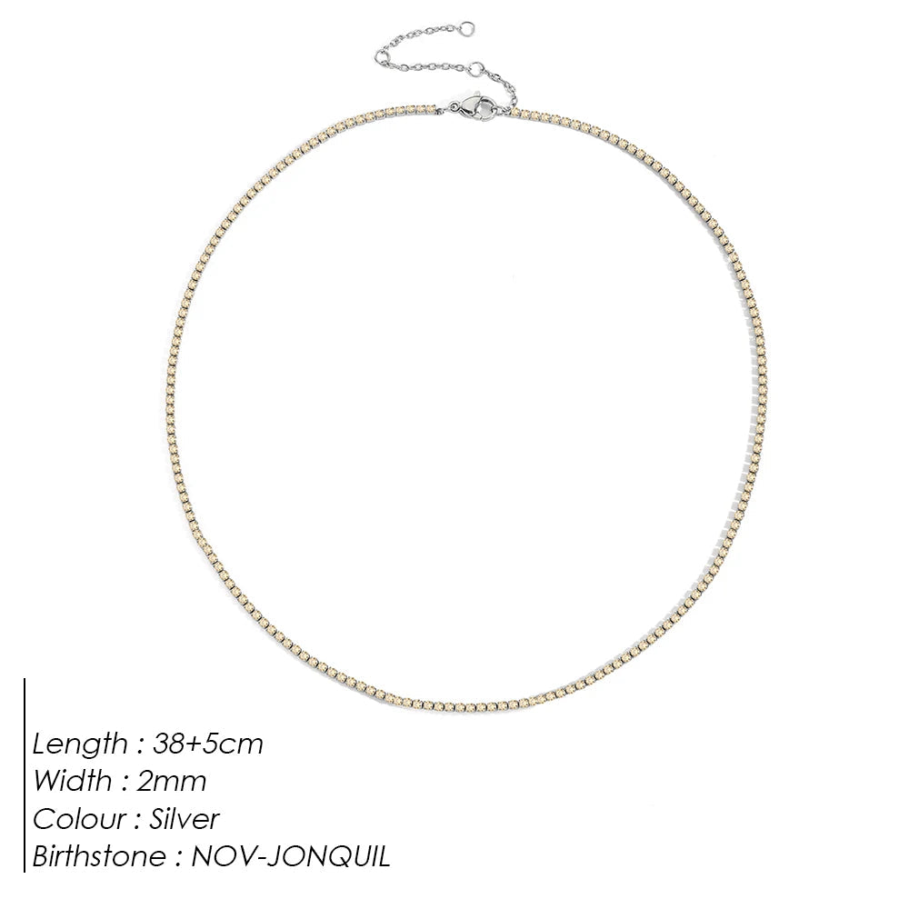 Birthstone Tennis Necklace