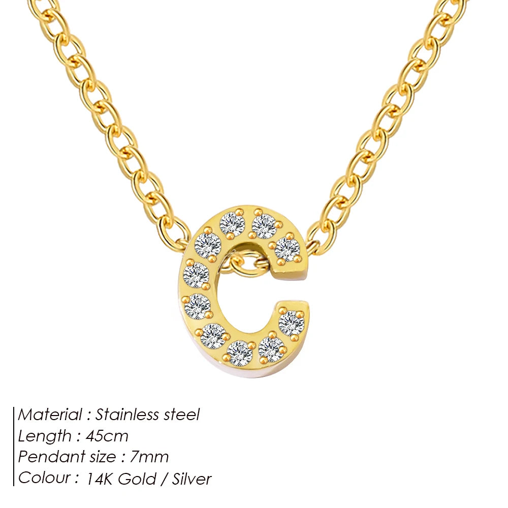 Shiny Floating Letter Charm Kette