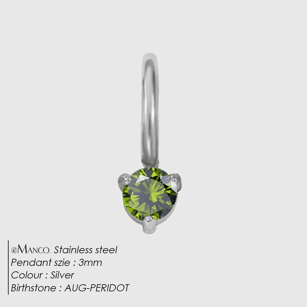 Round Birthstone Charms