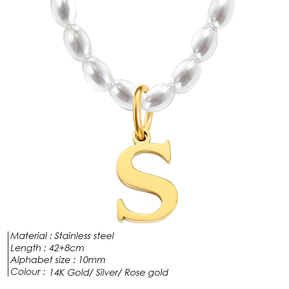 vegan perla beach letter Kette